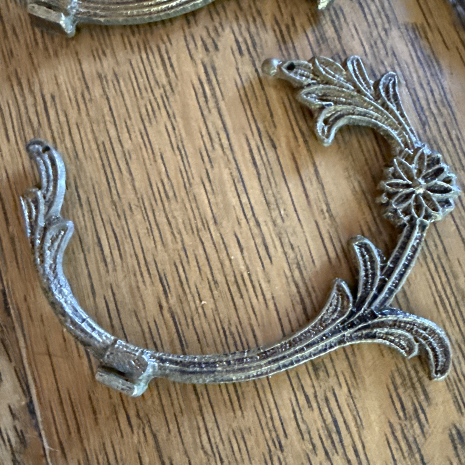 Vintage Brass Salvage Hardware Pieces Unknown Origin Lot Of 7 (4×3) 2.2oz. Each