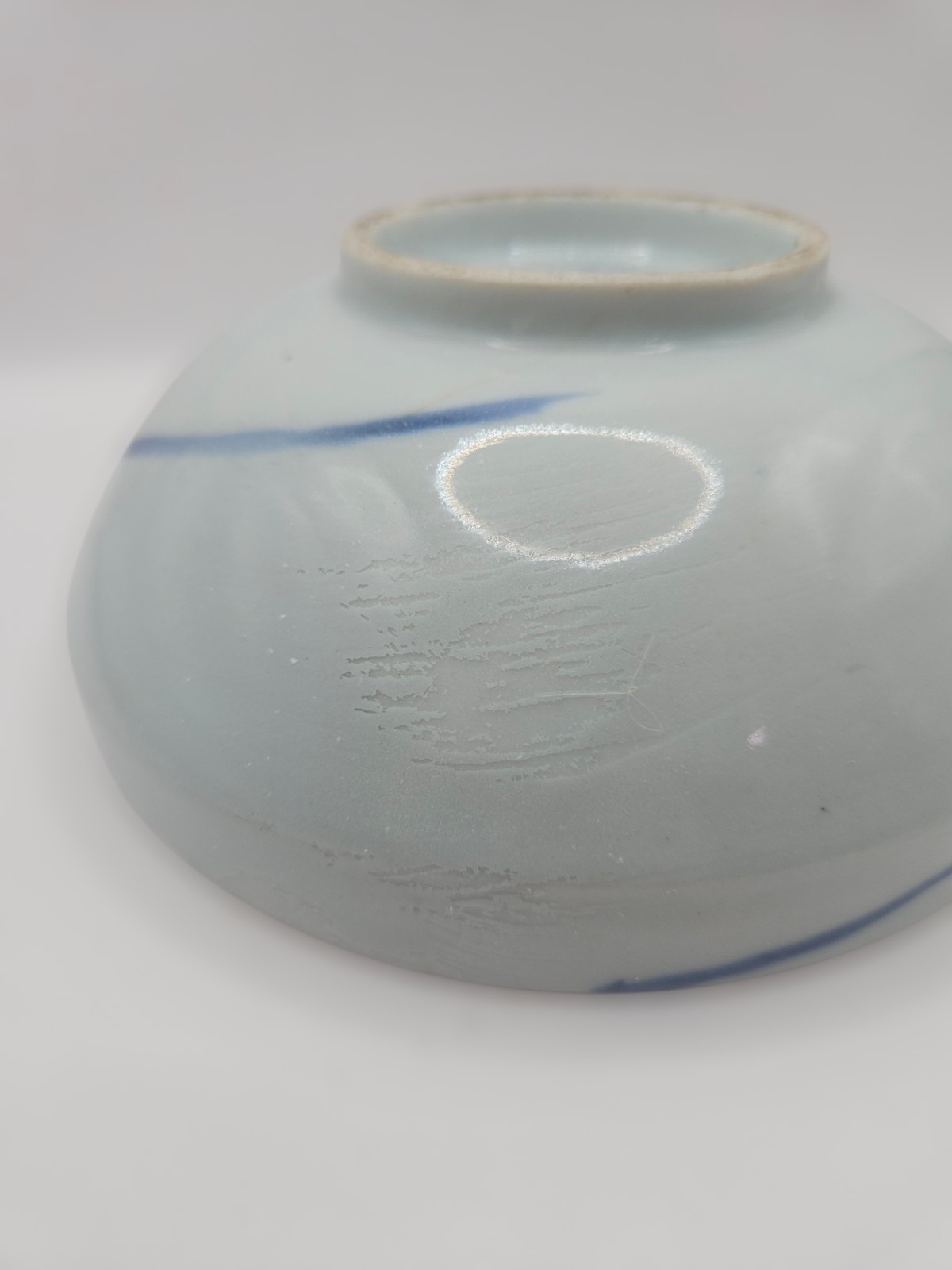 ​Antique Japanese Taisho Blue White Porcelain Bowl Signed Lobster Ise Ebi Mingei