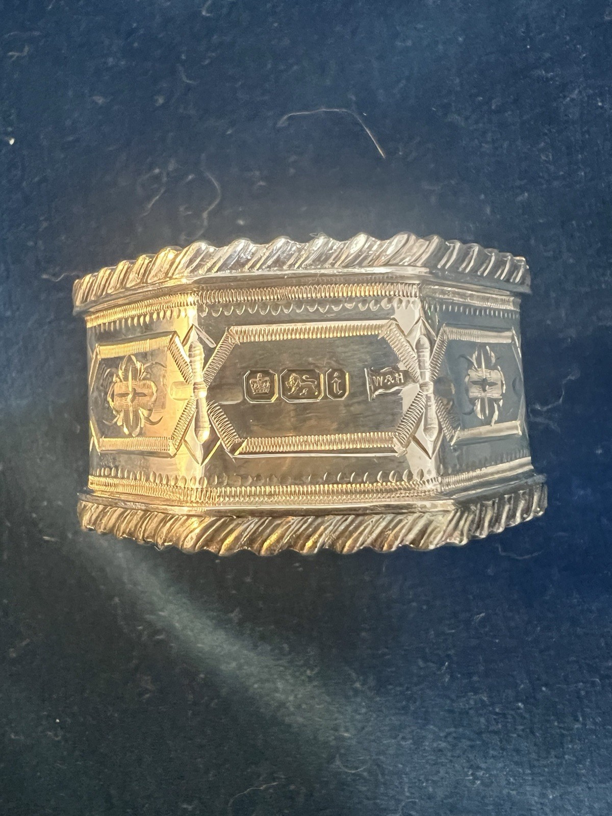 W&H Victorian Sterling Silver Napkin Rings Set of 4 1850-1899