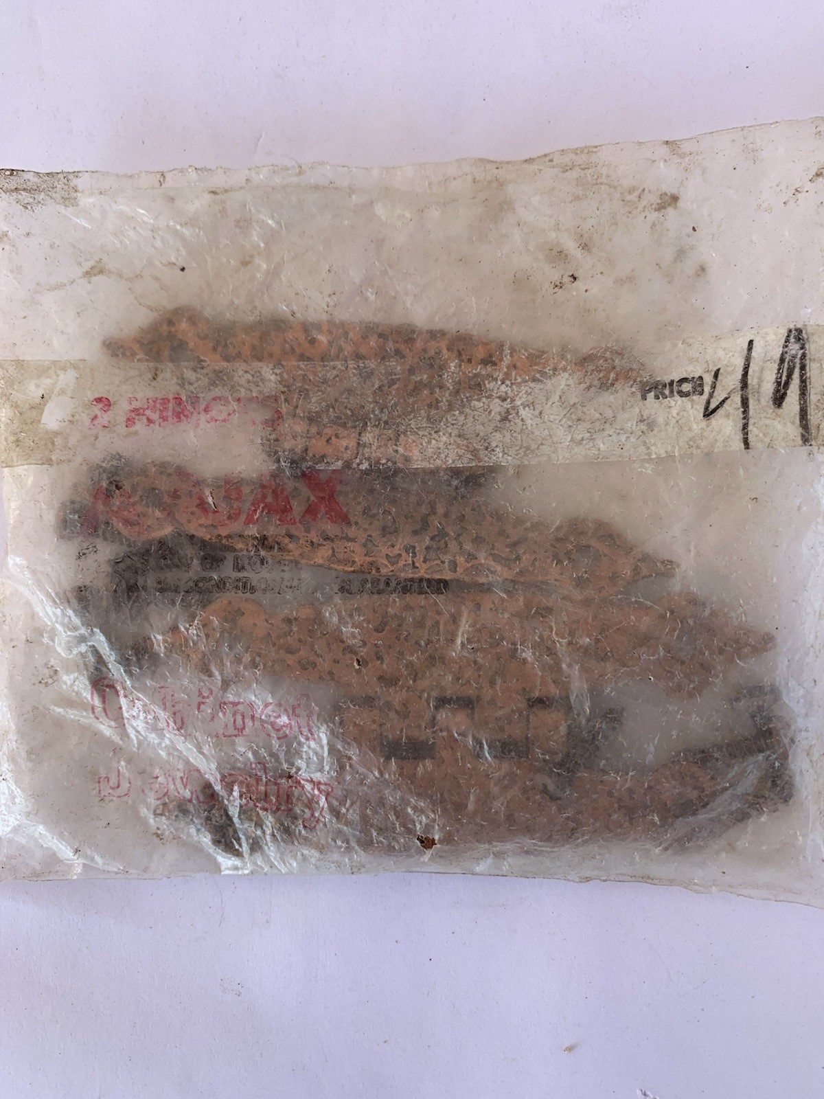 1 PAIR VINTAGE AJAX HAMMERED Copper CABINET HINGES