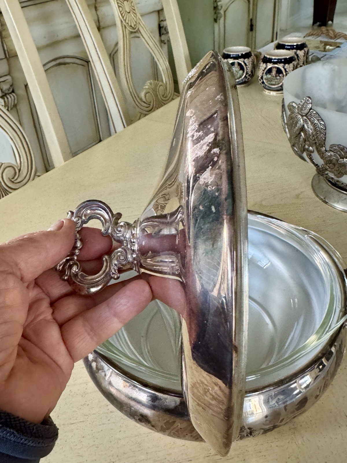 Vintage B. Rogers SilverplateCovered Casserole Dish w/Glass Liner – #188