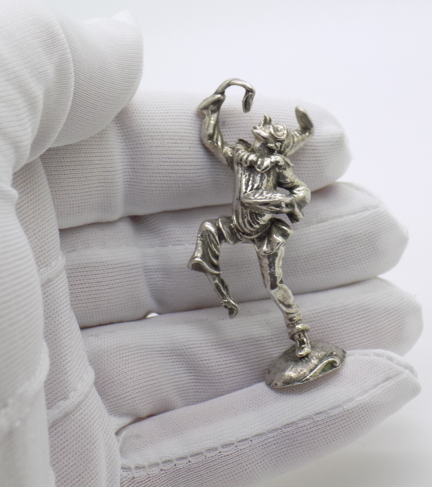 Vintage Italian Handmade Genuine Sterling Silver Pulcinella “Commedia dell’Arte”