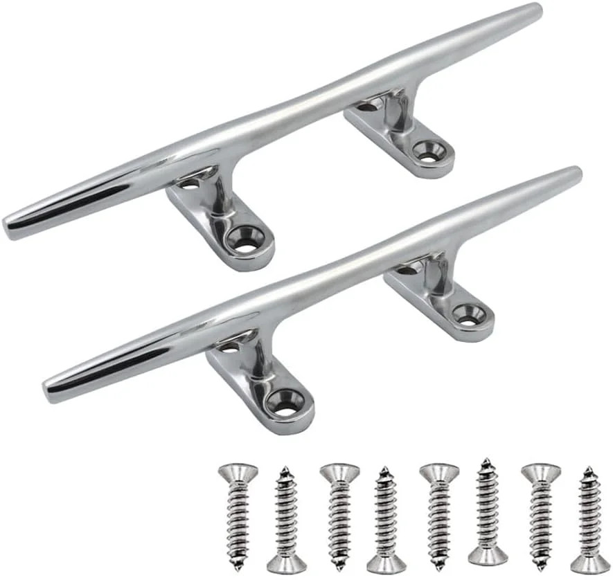 4/5/6/8/10 Inch Boat Cleats Marine Dock Cleats 316 Stainless Steel Open Base Cle