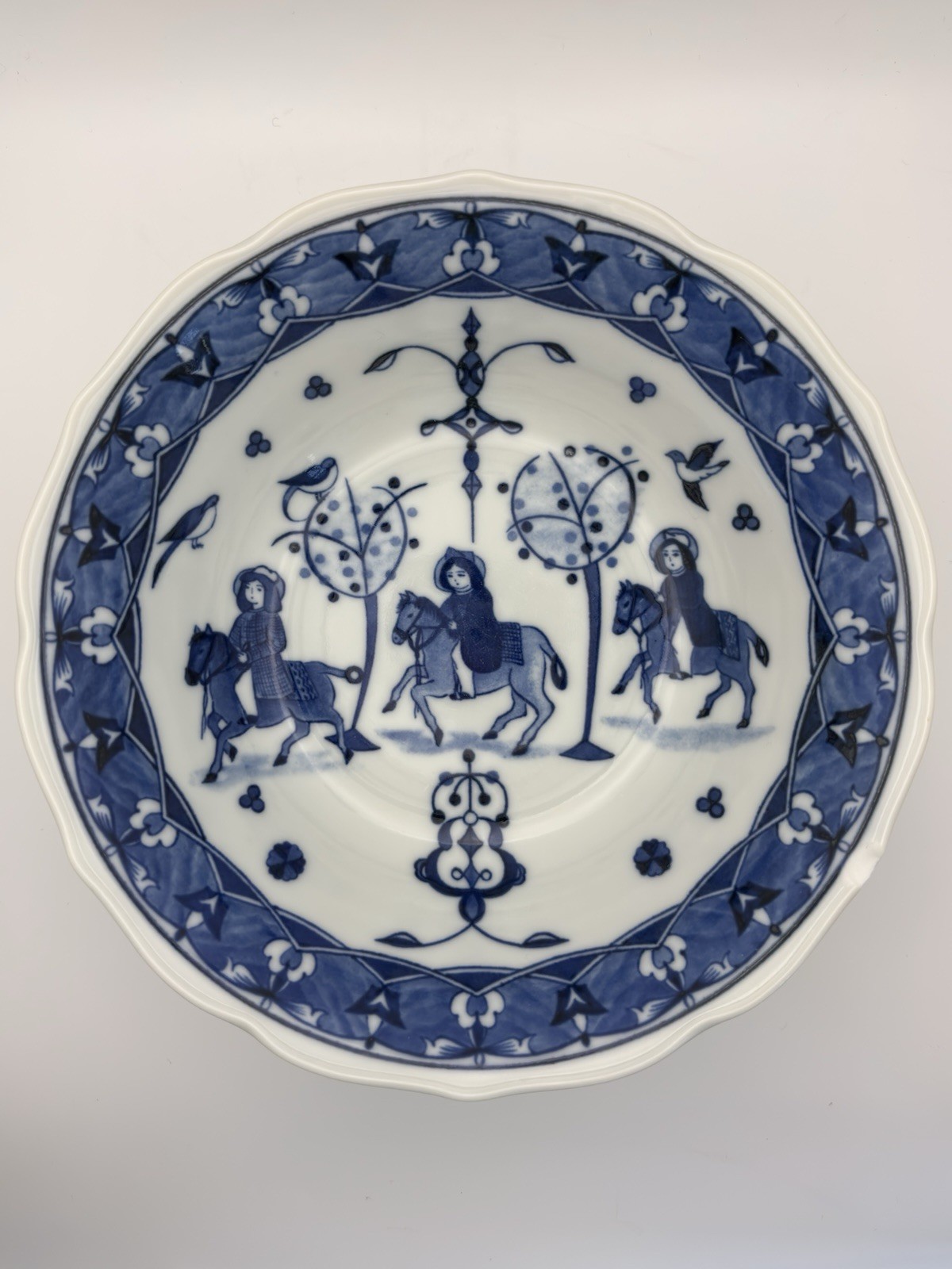 Antique Blue & White Plate Made for the Persian Market 7.6”