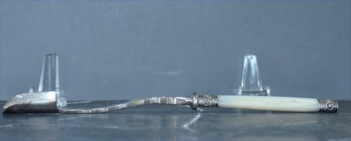 Antique Victorian, Edwardian Mother of Pearl Cheese Scoop
