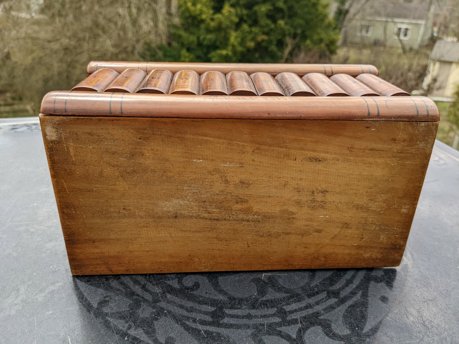 Antique Italian Ware Inlaid Folk Art Style Souvenier Book Box – Dancing Kids