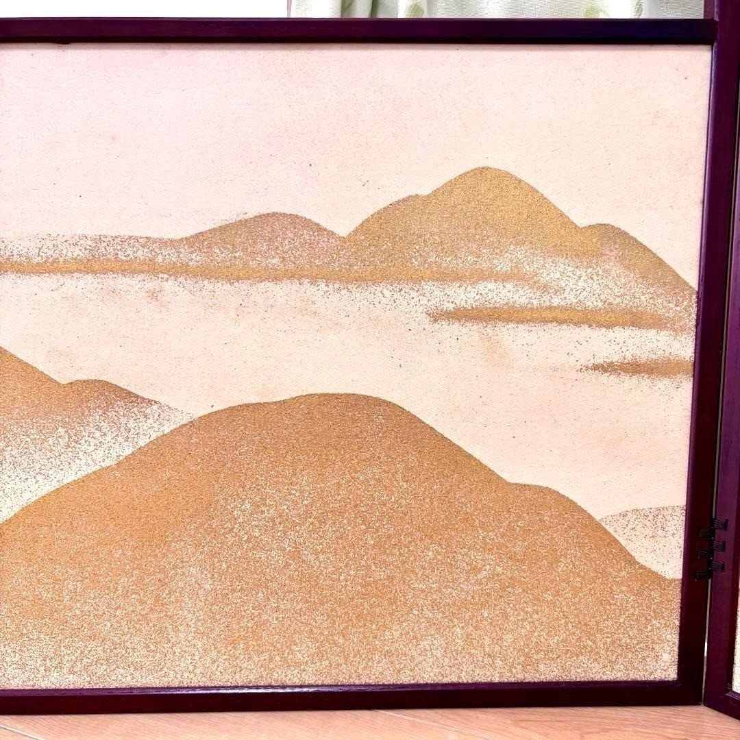 JAPANESE FUROSAKI Byobu Tea Ceremony Folding Screen Gold SansuiLandscape 2-Panel