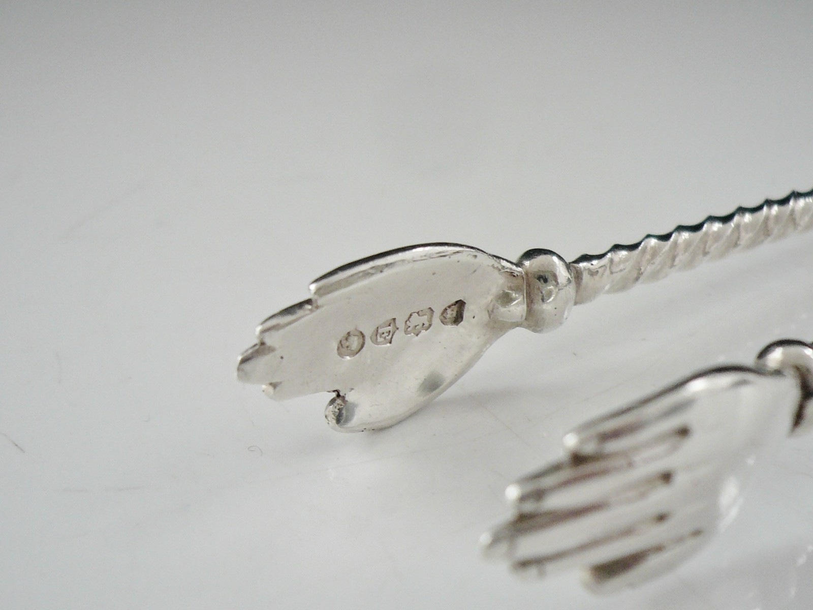 Novelty Sterling Silver Clapping Hands Sugar Tongs, George Adams, London 1880