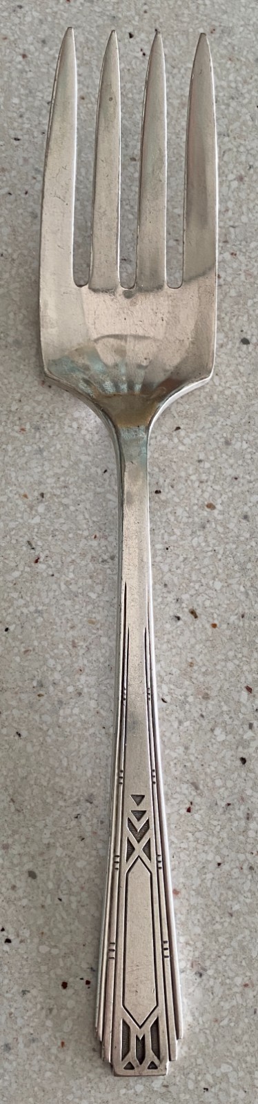 Oneida Community Tudor Plate Friendship 1932 Art Deco Meat Serving Fork