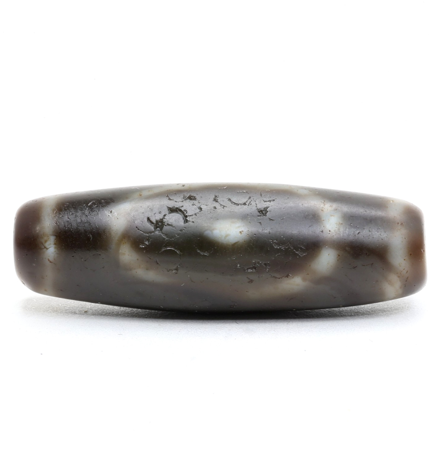 Tibetan Heaven Earth Double Eye-in-Eye Dzi Bead Agate Taiwan Handmade Amulet