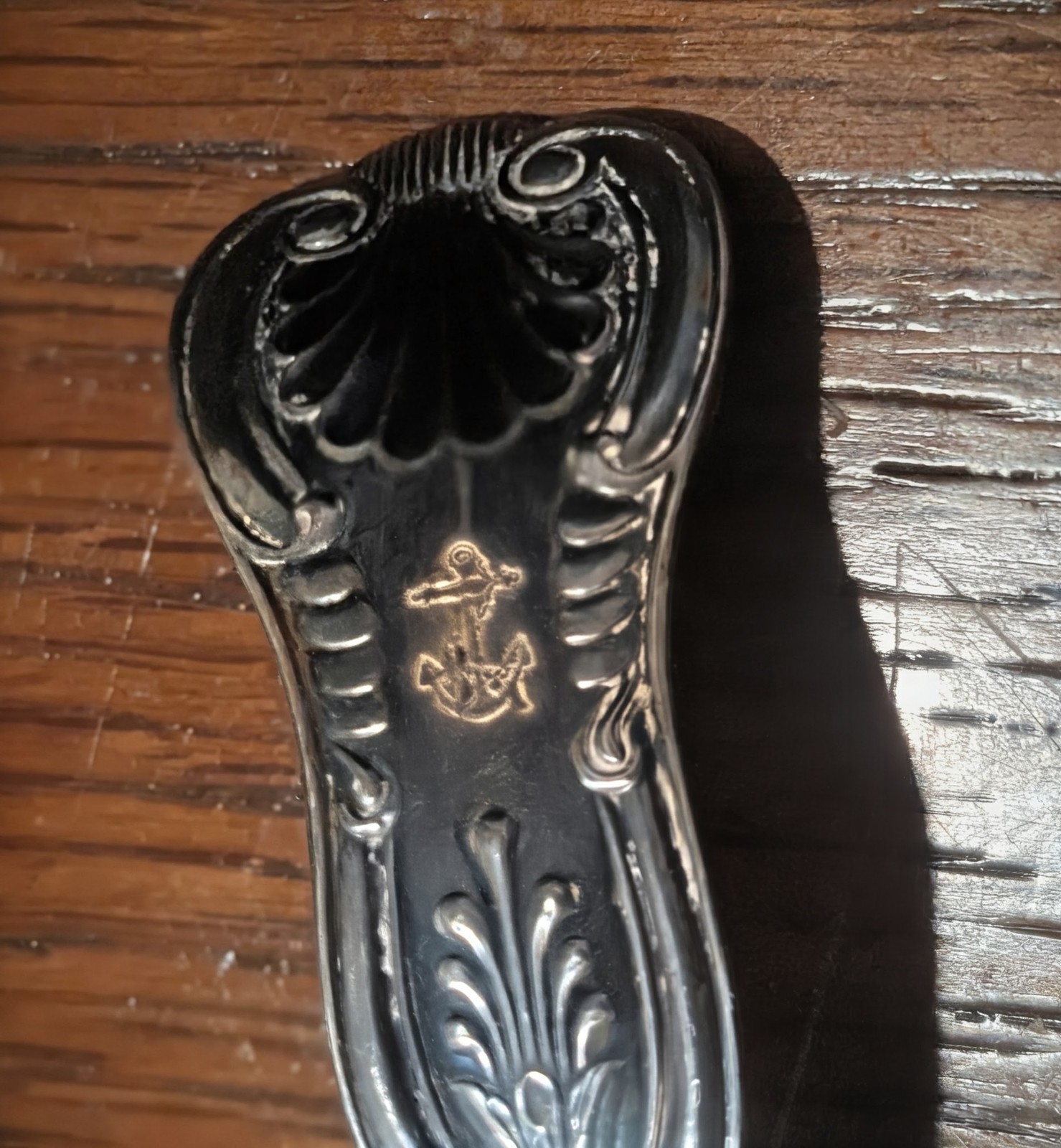 Vintage Silverplate Reed Barton United States Navy King Richard Ladel USN Rustic