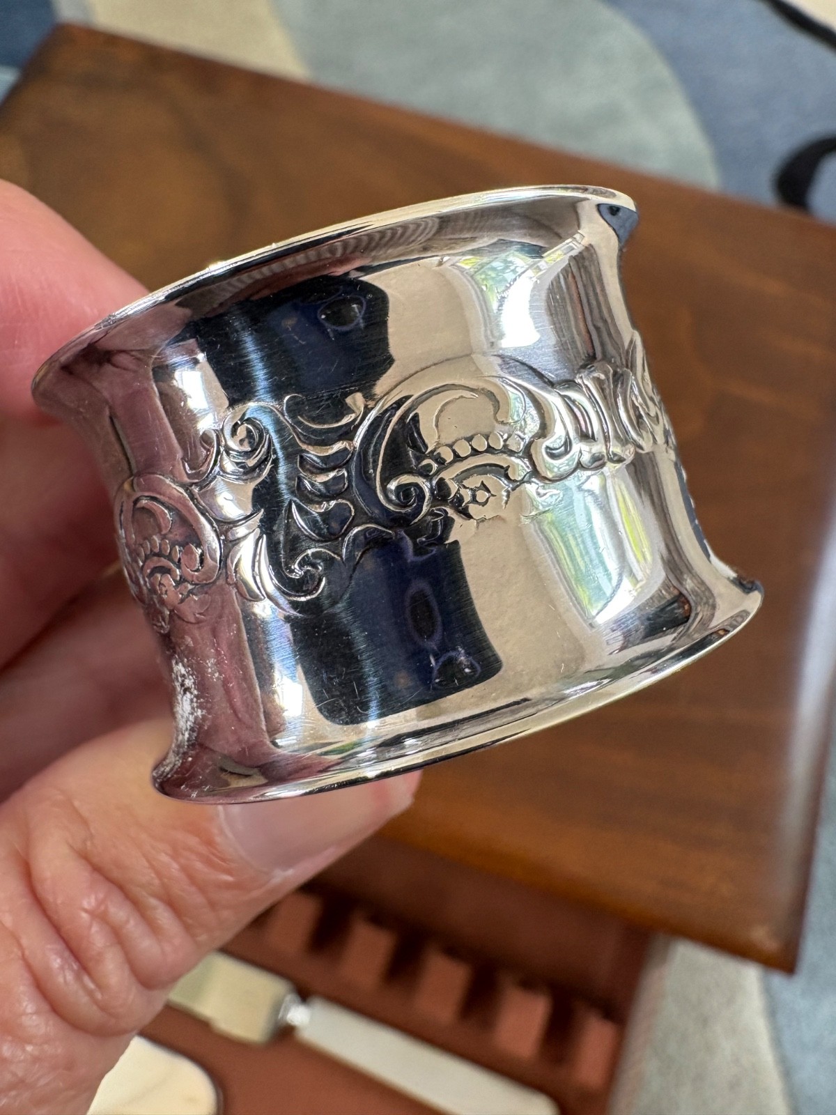 8 Strativari Wallace Sterling Silver Vintage Napkin Rings