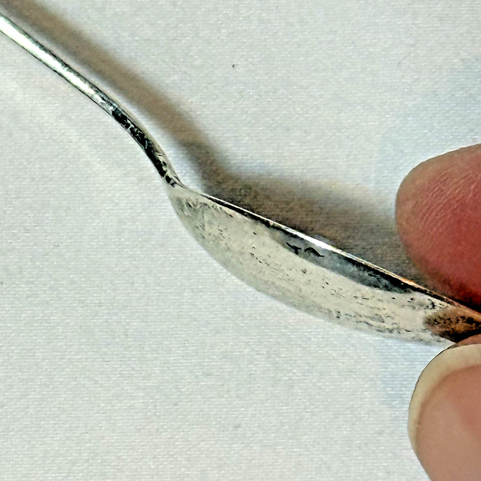 1930s Fred Harvey Era Native American Stamped Coin Silver Baby Spoon