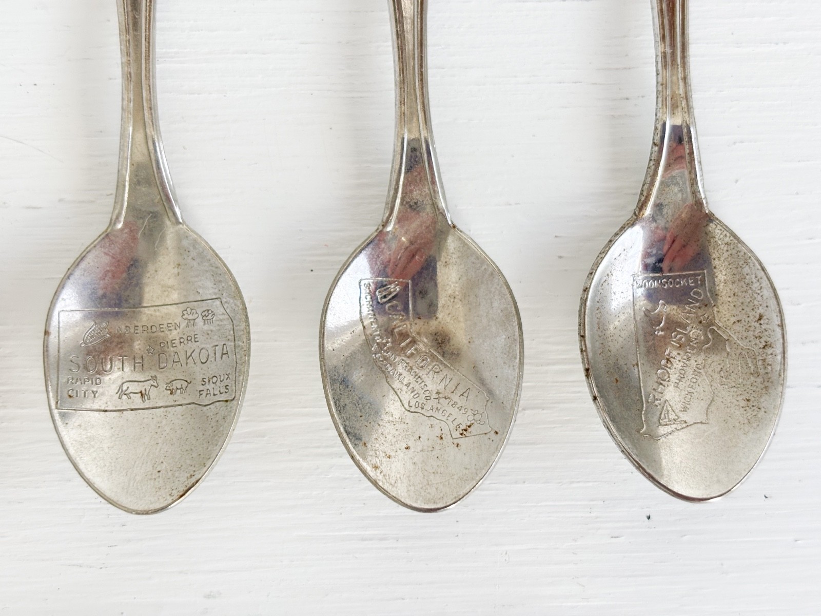 Fabulous Vintage 1970-80s Shield-Style Souvenir Spoons — Set of Lucky 13