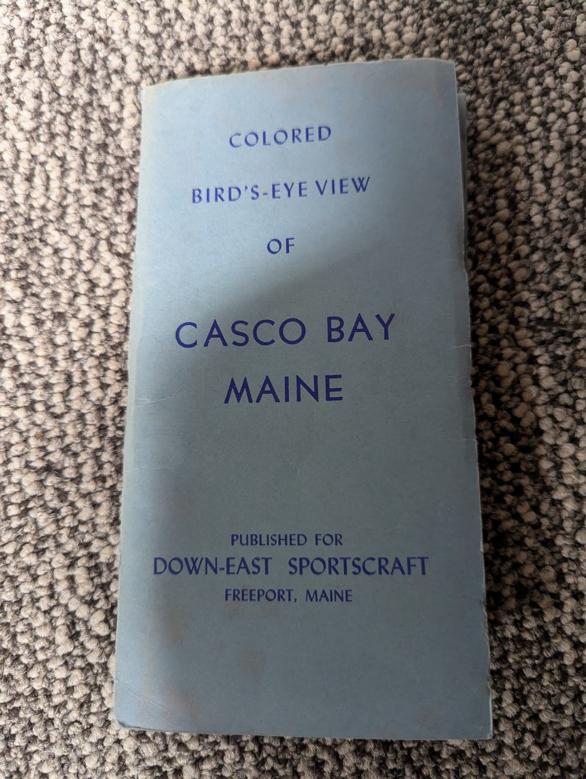 VINTAGE 1950s WALKER BIRD’S EYE VIEW MAP OF CASCO BAY, PORTLAND, MAINE