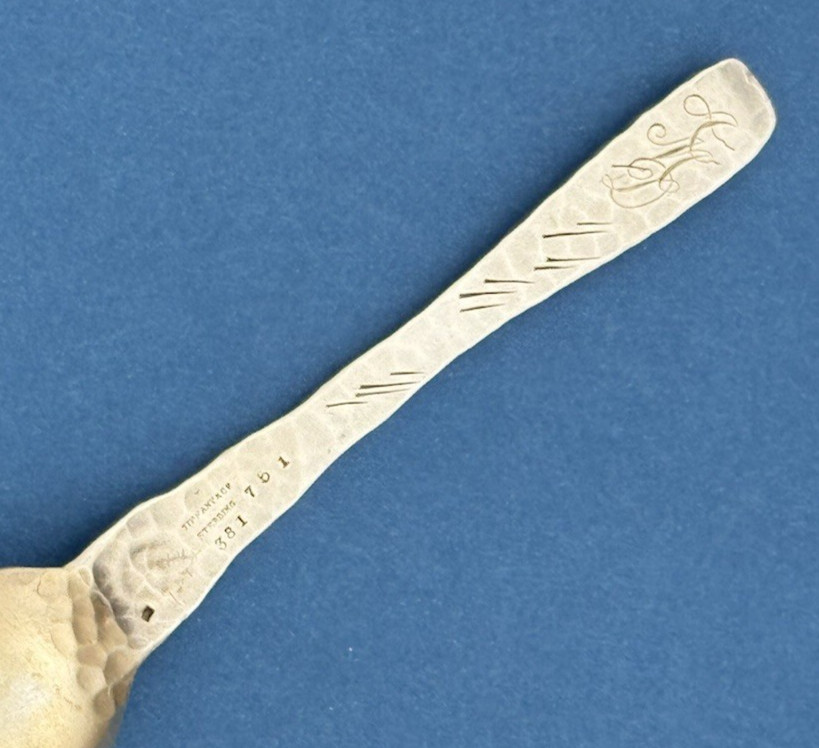 TIFFANY AESTHETIC Hammered Sterling Spoon APPLIED BUTTERFLY