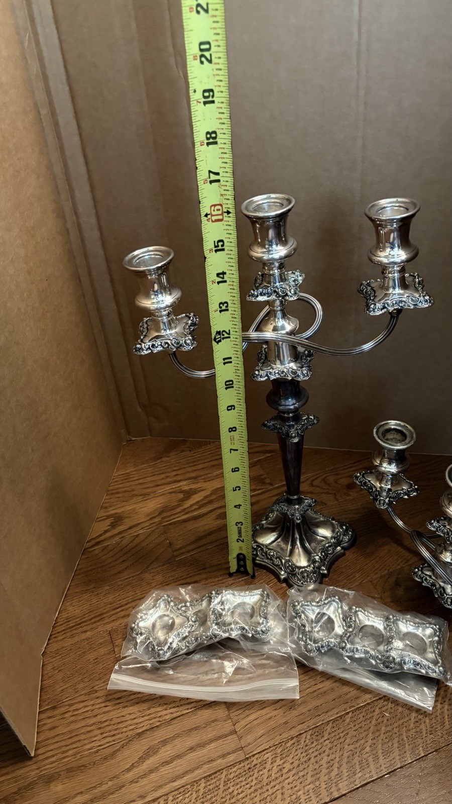 wow Antique Gorham Silver Plate Candlestick Candelabra Convertible Pattern 20702