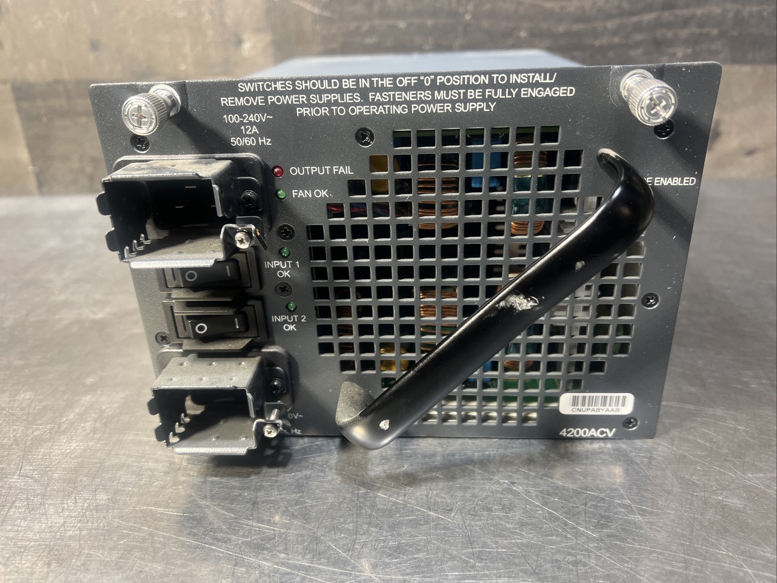 Cisco Astec Power Supply PWR-C45-4200ACV, AA24410. Used Surplus