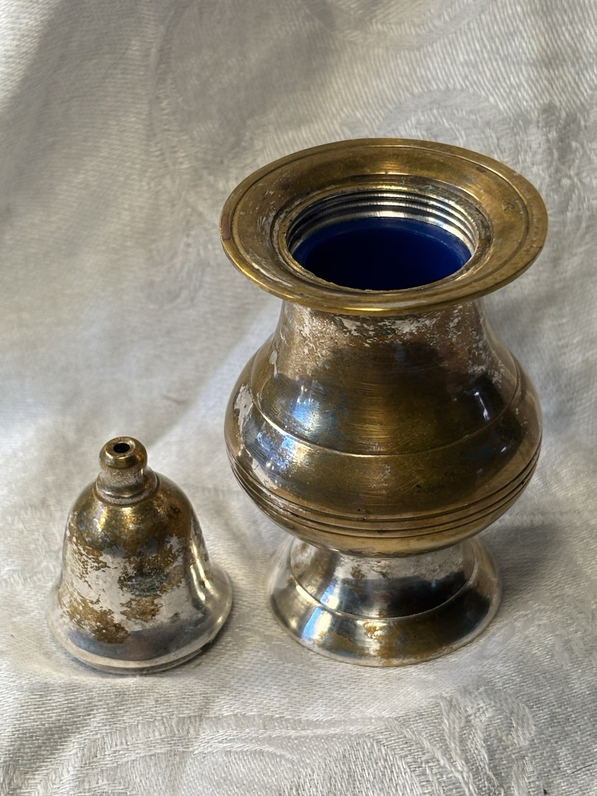 Sterling Silver Plated Creamer, Sugar & Salt/Pepper Shakers On Silver Plater