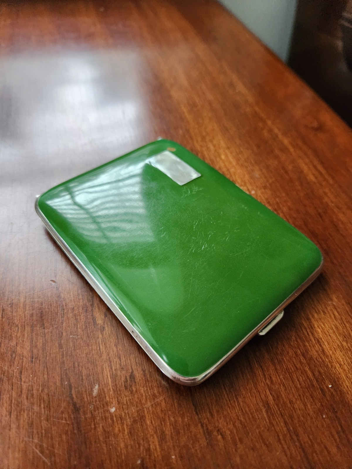 Napier Sterling Silver Enamel Cigarette Box Business Card Case Money Coin Holder