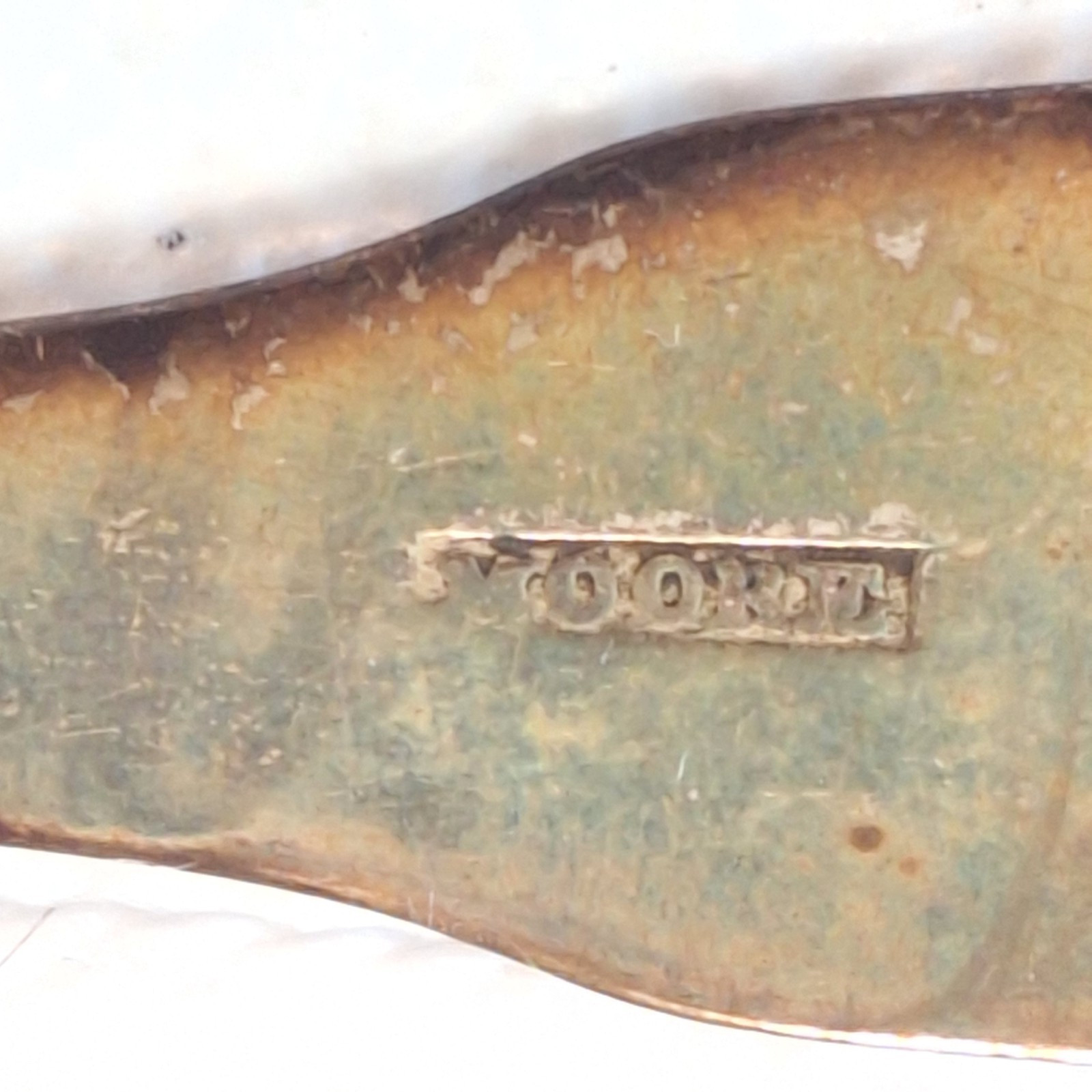 Jared L Moore Coin Silver Spoon .900, 16 grams, Basket of Flowers, Shell on Back