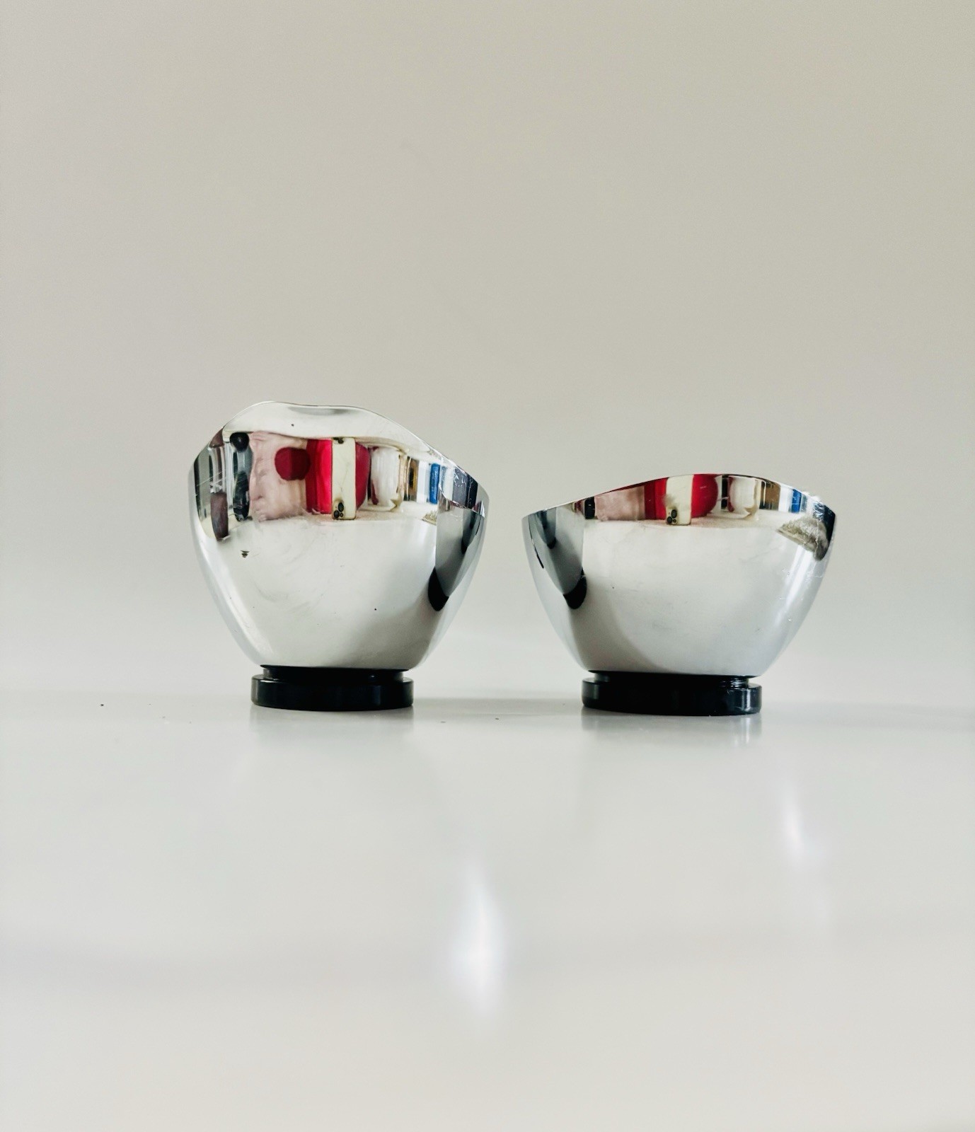 Nils Johan Sweden Creamer & Sugar Bowl Stainless Steel 1950s No Tray