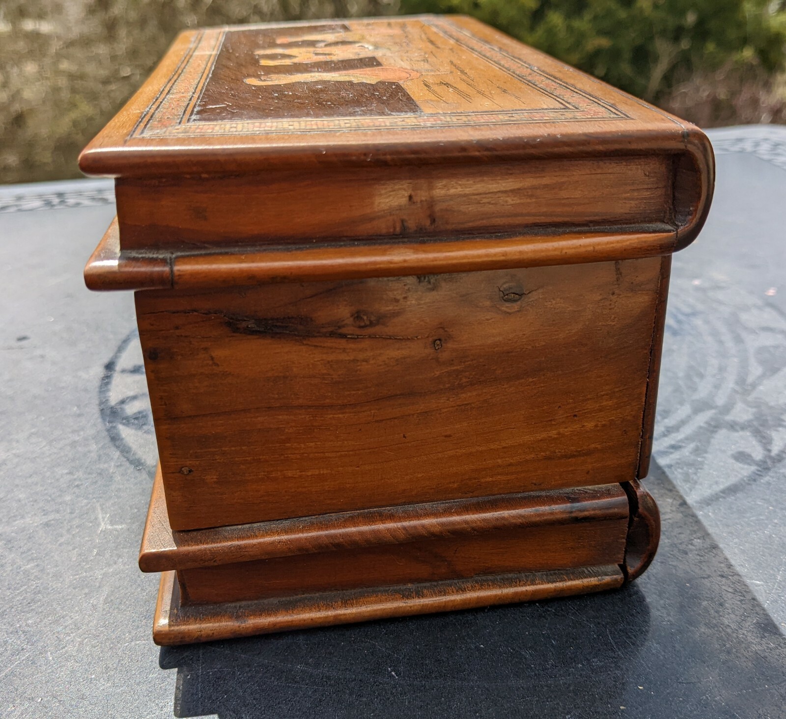 Antique Italian Ware Inlaid Folk Art Style Souvenier Book Box – Dancing Kids