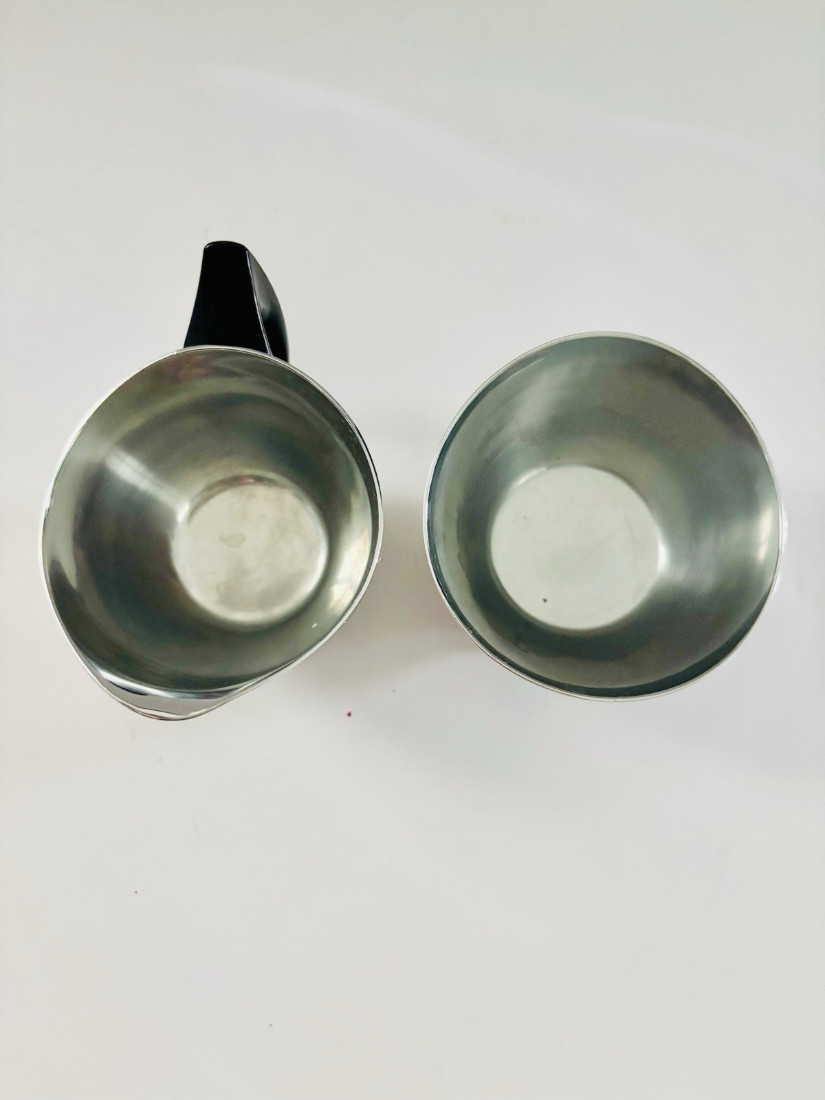Nils Johan Sweden Creamer & Sugar Bowl Stainless Steel 1950s No Tray