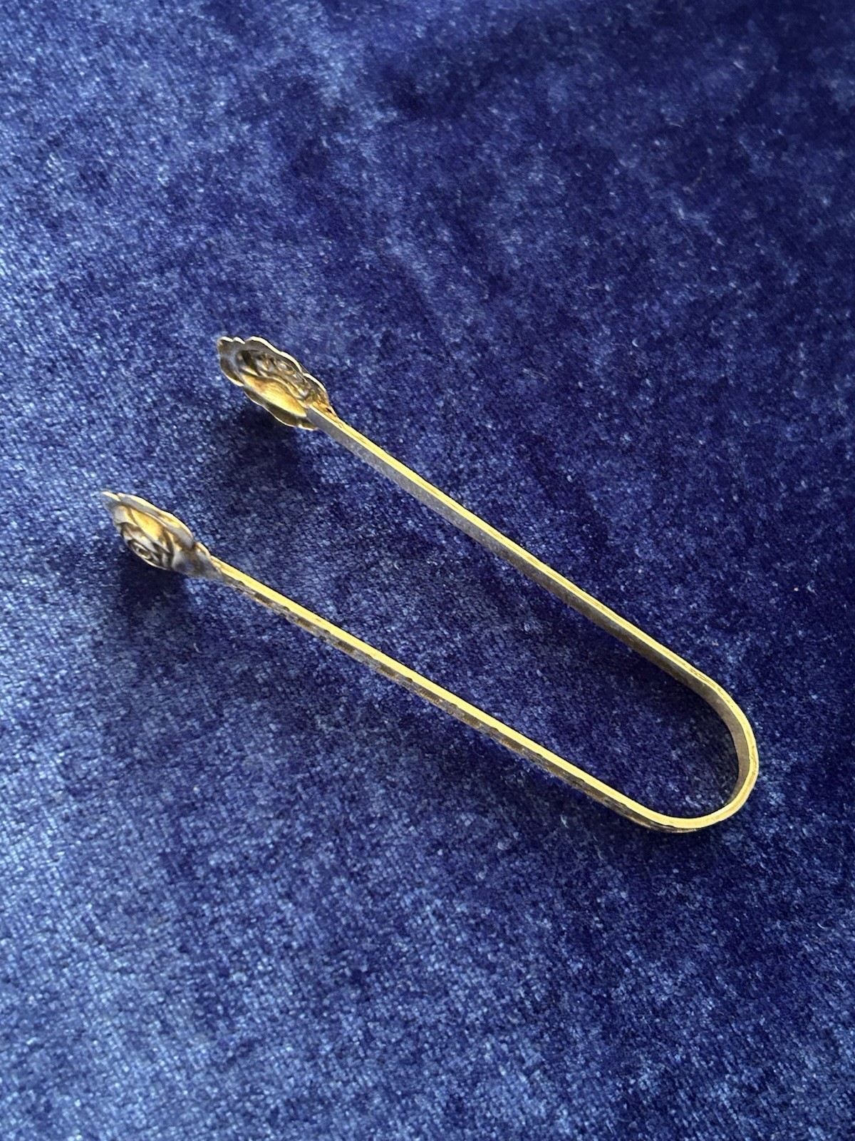 Vintage Estate Sterling Silver Sugar Cube Tongs With Repose Rose Design Nice