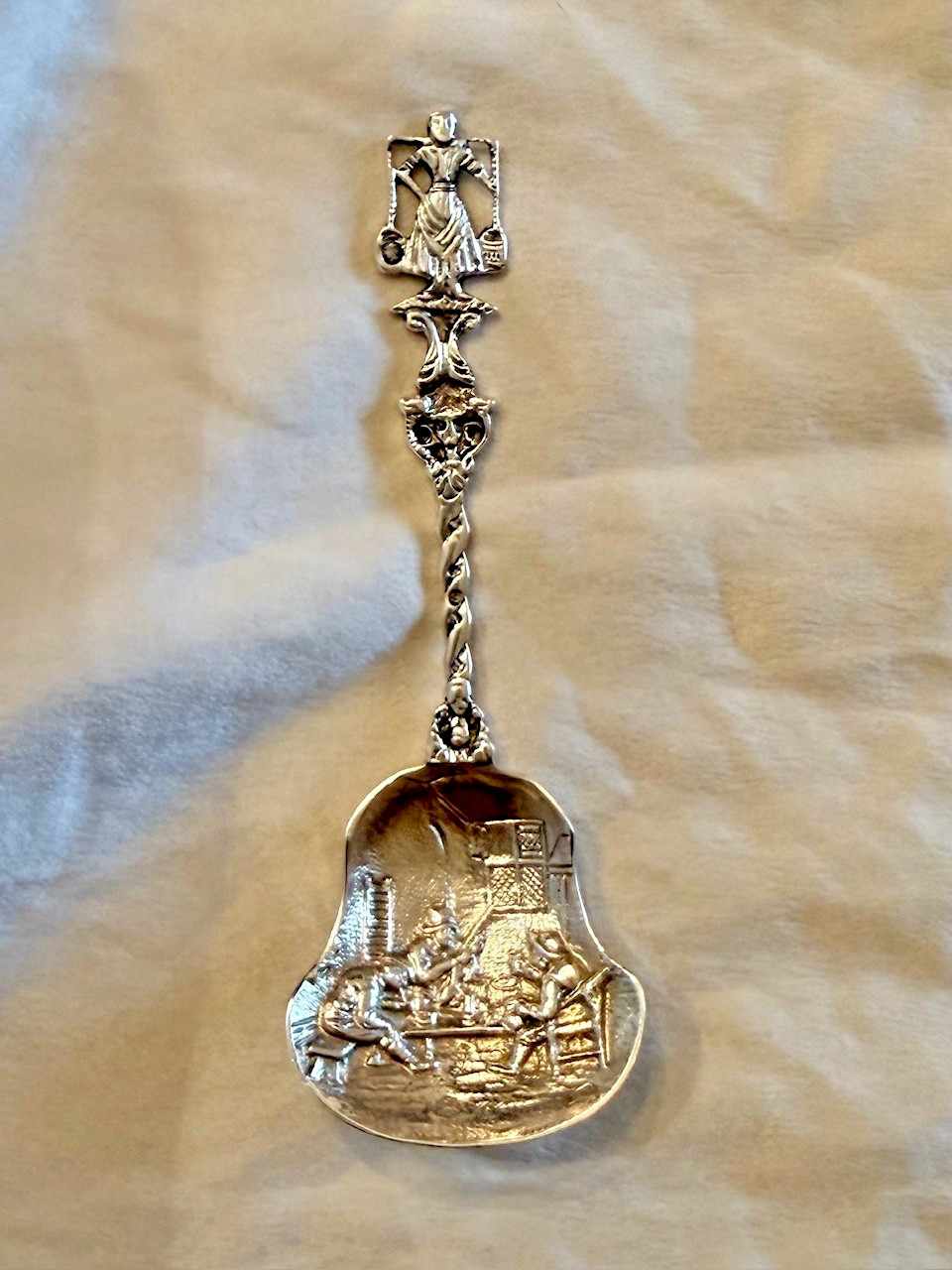 Antique .833 Dutch Spoon P Baardwijk of Nieuwpoort 1928 PB6 Excellent Condition
