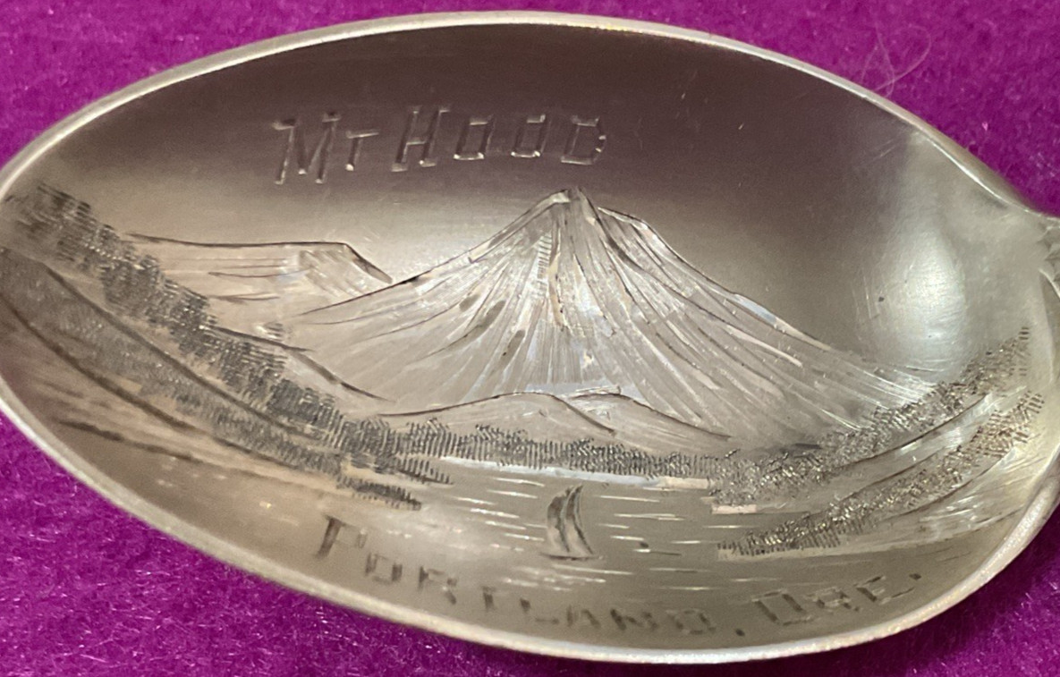 Salmon Fish Columbian River Mt Hood Portland 5.5″ Sterling Souvenir Spoon 27g