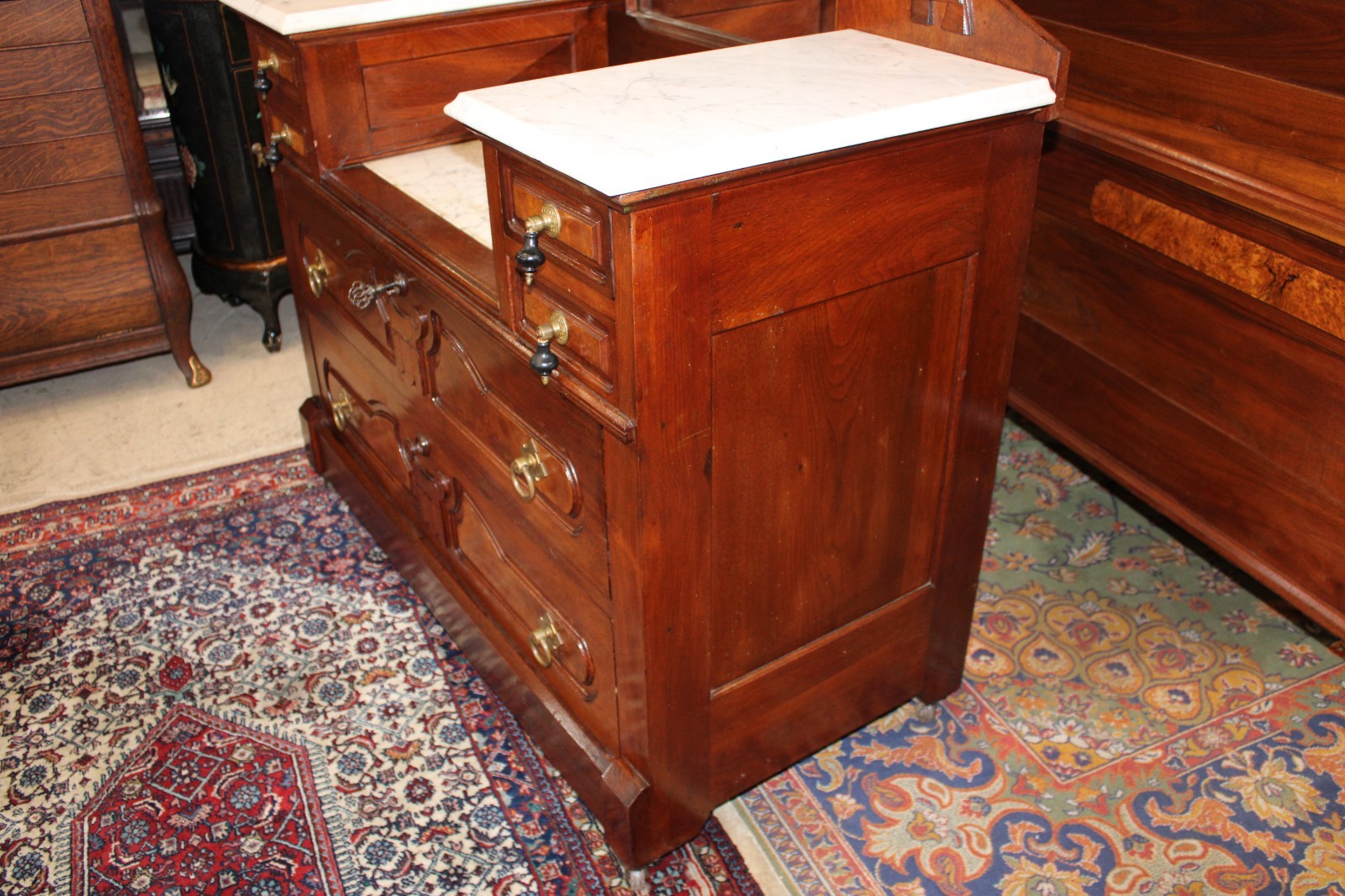 American Antique Eastlake Victorian Mahogany Dresser / Vanity