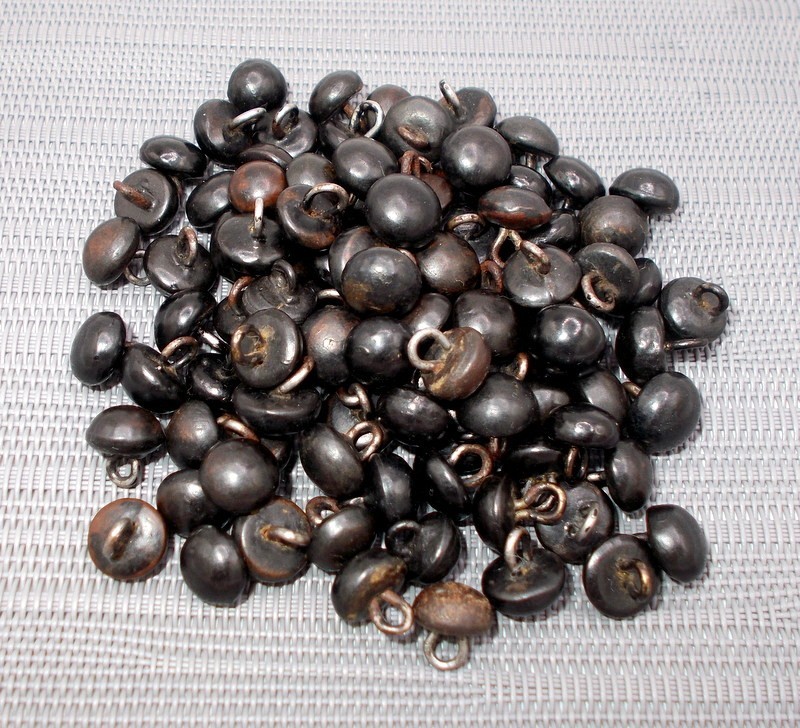 Antique Boot Shoe Buttons Black Crafts Doll Teddy Bear Eyes 100 pcs