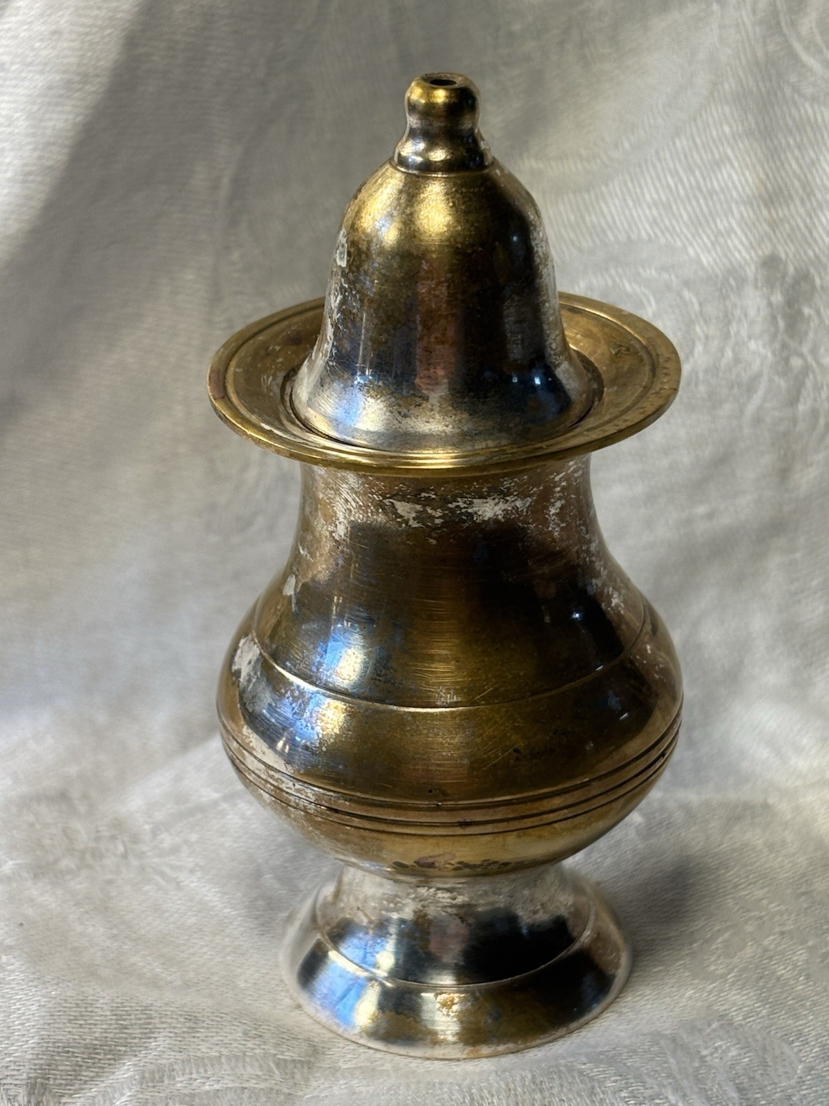 Sterling Silver Plated Creamer, Sugar & Salt/Pepper Shakers On Silver Plater