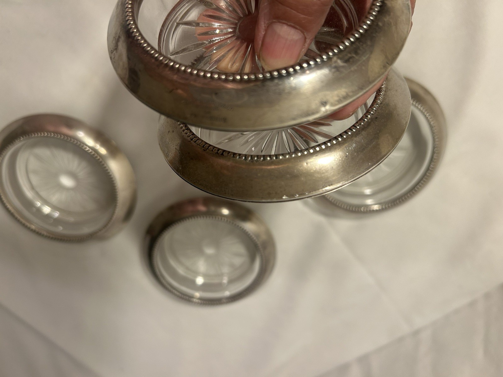 Frank M Whiting Sterling Coasters Set of 6