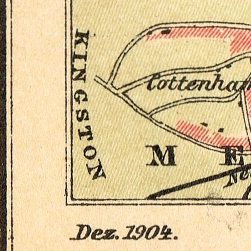 LONDON England Antique 1904 dated map United Kingdom ORIGINAL Great Britain