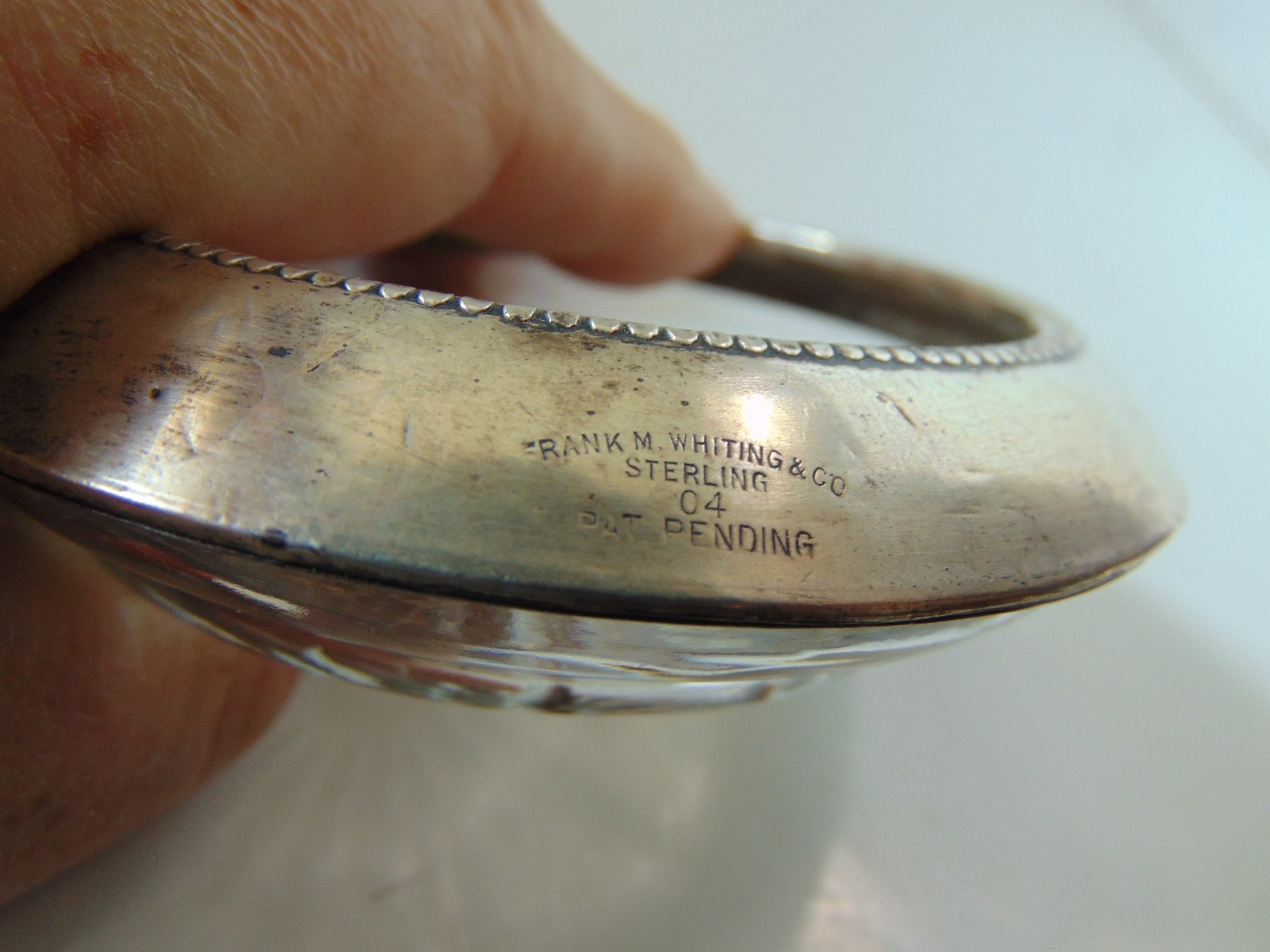 Frank M. Whiting & Company- Sterling Silver & Glass Coasters Set of 2 Vintage