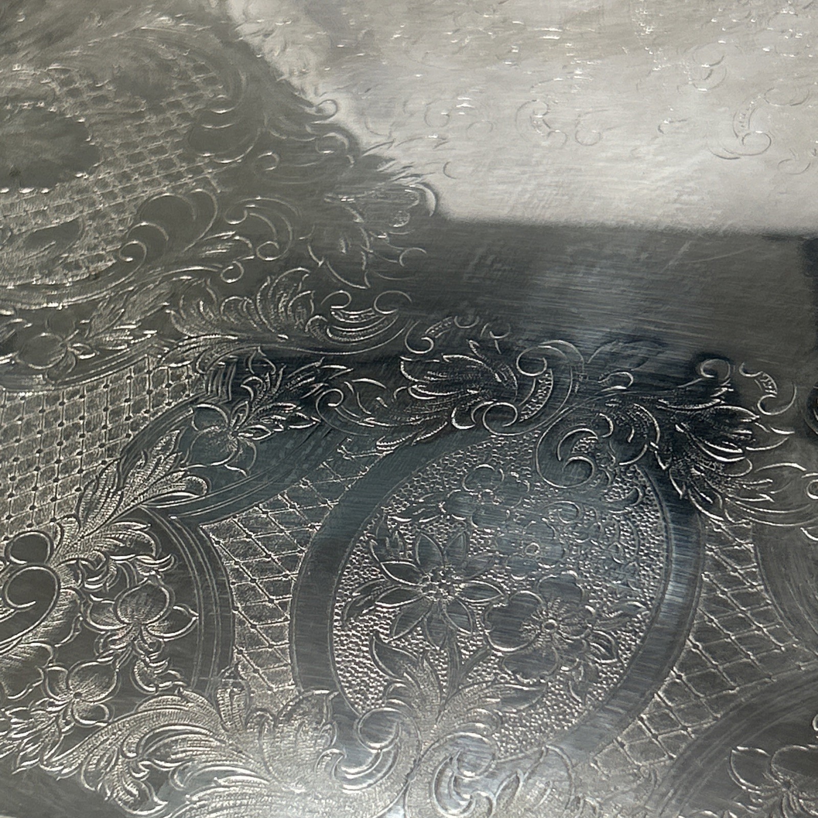 Vintage F.B. Rogers Silver Co 5737 Silverplate Footed Serving Tray Platter 14”