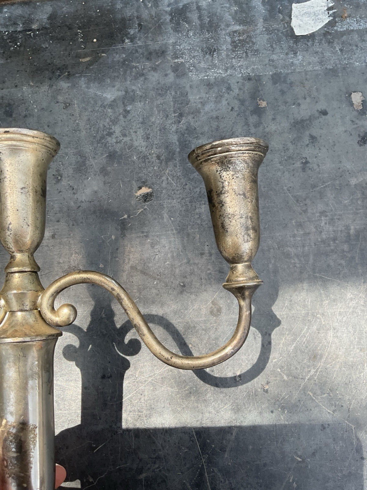 Vintage Godinger Silverplate Candelabra 3 Arm Holders Arms Silver Patina Rustic