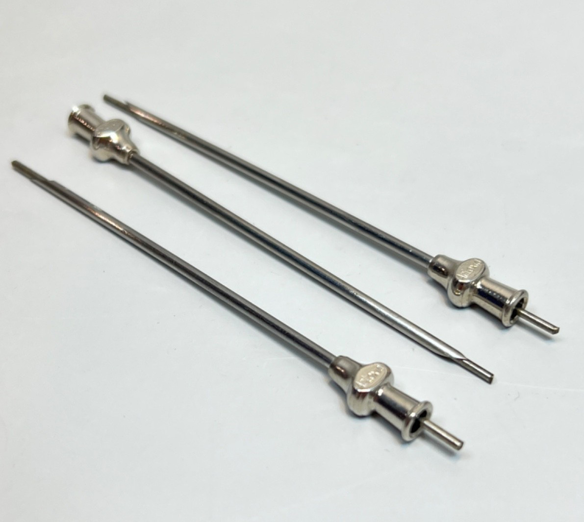 3x Big Antique Medical German Blood Letting Surgery Transfusion Needles 3”