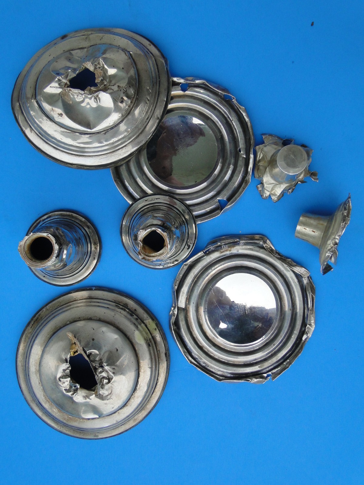 Sterling Silver Scrap 3.2 oz Candle Holders Cleaned FREE SH