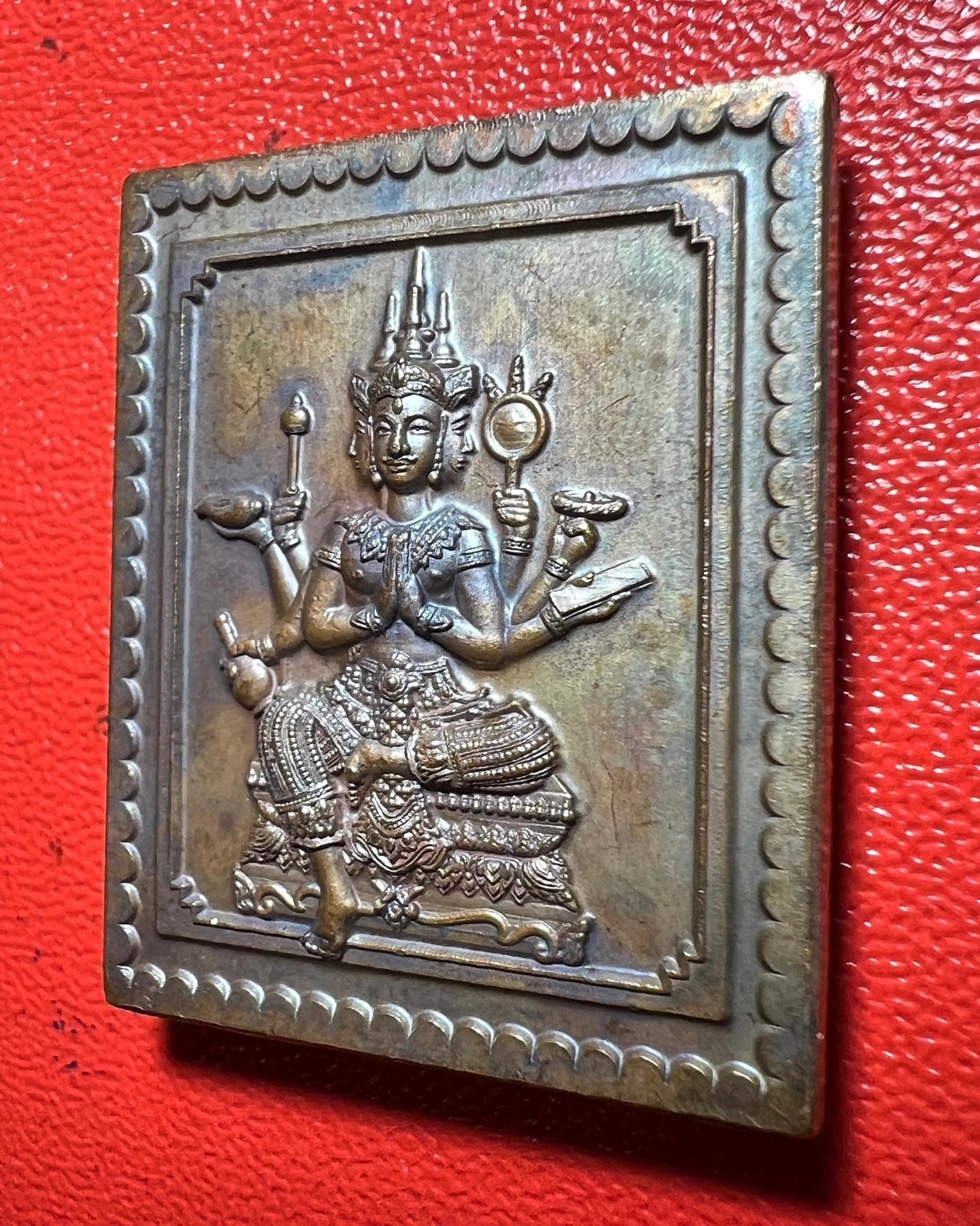 Double-Sided Brahma Stamp Coin (sacred material) Luangpor Chamnan.