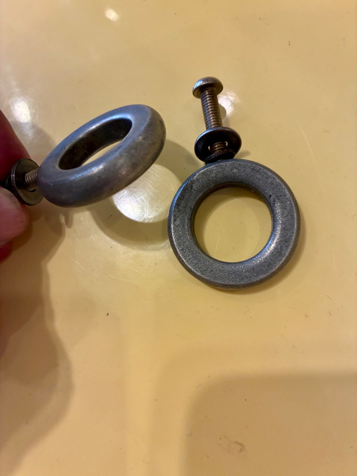 Two Paul McCobb-like Vintage Aluminum Ring Pulls