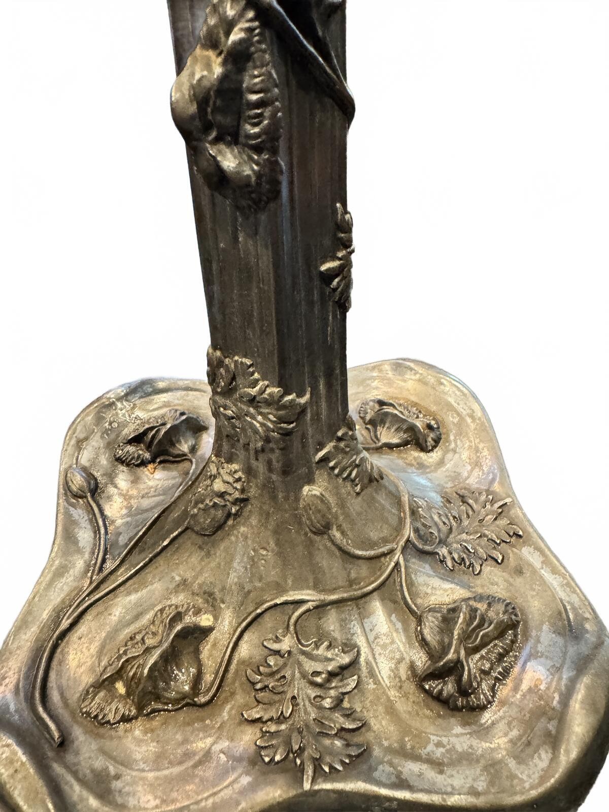 Antique E.G. Webster Art Nouveau 5-Arm Silverplate Candelabra #2605