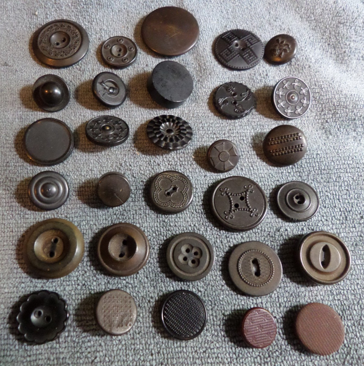 30 Antique Goodyear Rubber 1851 Picture Buttons CIVIL WAR ERA