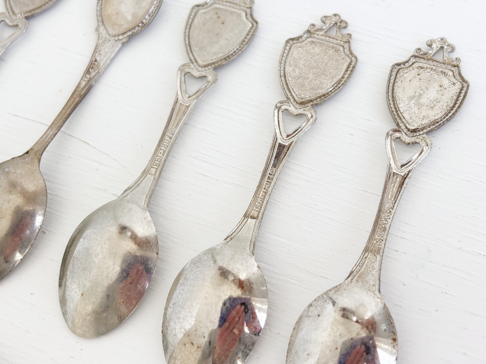 Fabulous Vintage 1970-80s Shield-Style Souvenir Spoons — Set of Lucky 13