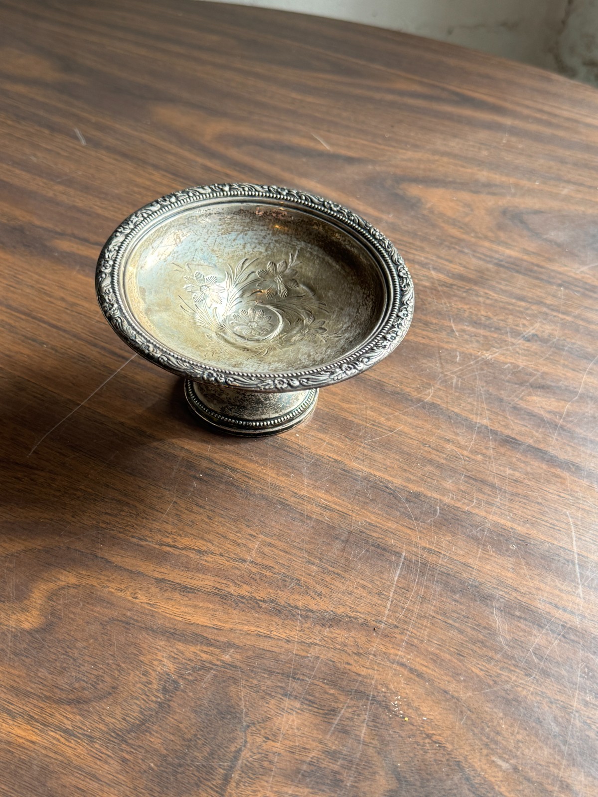sterling by Frank M Whiting company reinforced with cement compote / dish