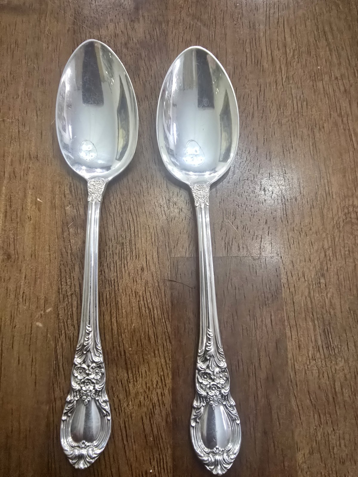 American Victorian Lunt Sterling Silver Teaspoon Set 2 No Mono 5 3/4 Inch 52g