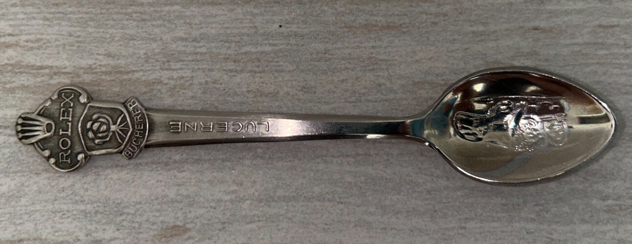 Vintage Rolex Watches Cool Souvenir Spoon Lucerne Bucherer Switzerland Look!!!