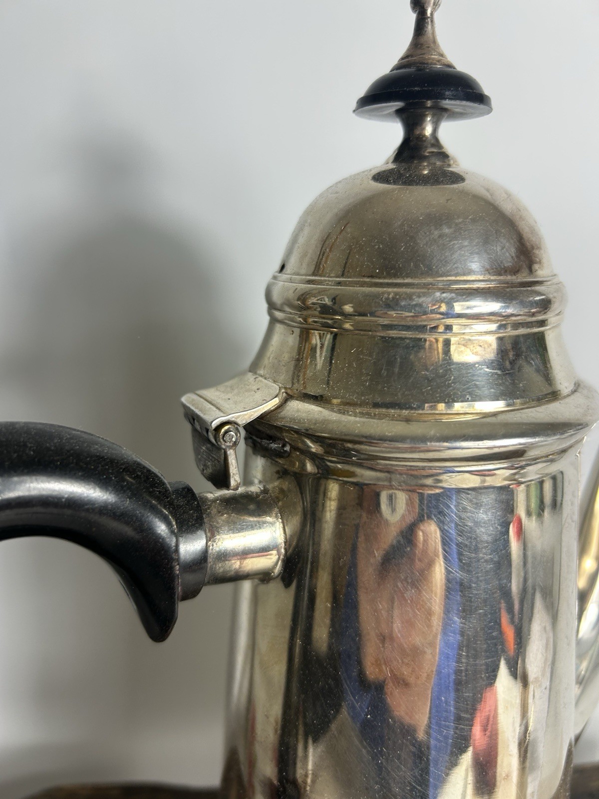 Antique Silver Plated Coffee Set / Cafe Au Lait Pot, Sugar Bowl, Milk Jug, Tongs